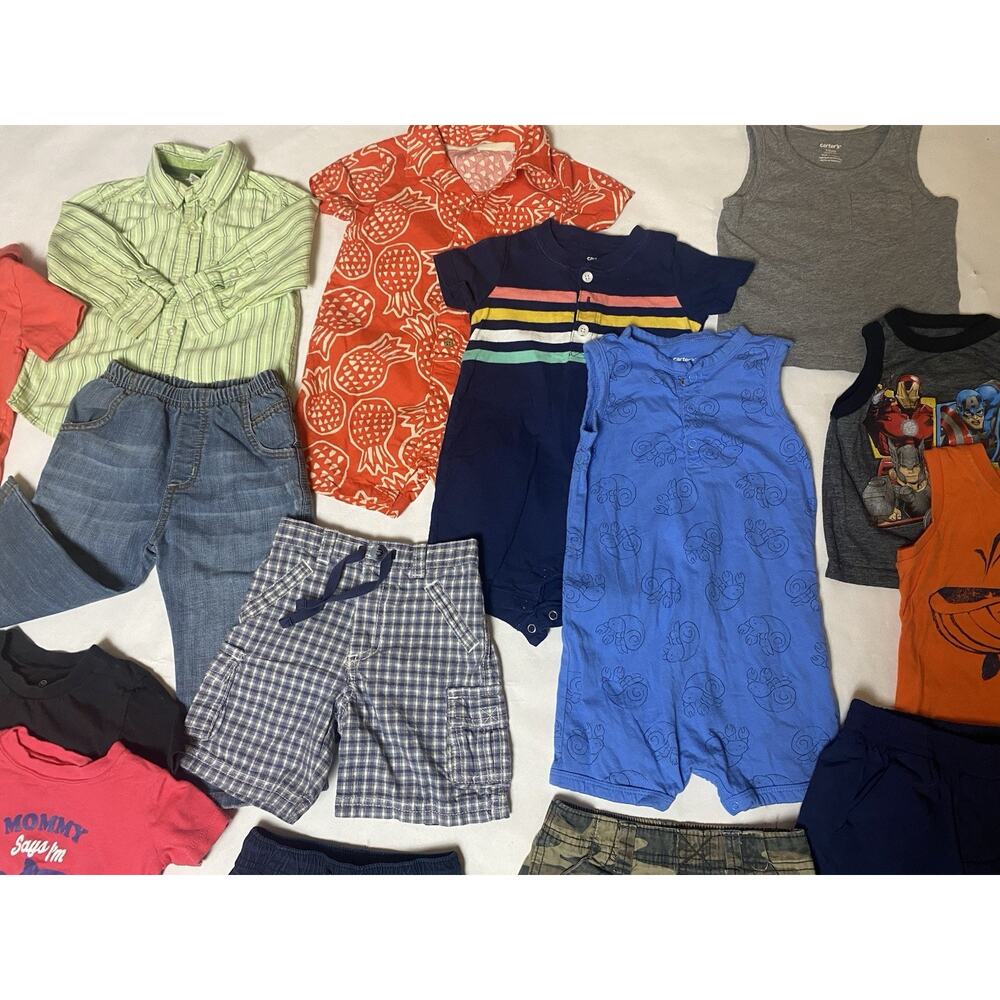 SOLD‼️ 18-24M 20pc Baby Boys Clothes Bundle Rompers Pants Shorts Tops Swim